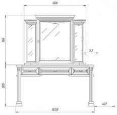 Мебелион Нижний Новгород  - заказать Стол туалетный с зеркалом НМ418.06 от набора «Гербера» /шпон/  за 28900 рублей