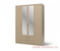 Шкаф 4-х дверный с зеркалами «Юлианна»  СБ-074-01