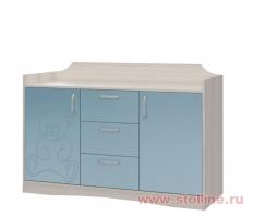 Комод 2-х дв. с 2-мя ящ. «Флауэ» (бирюза) СТЛ.093.19