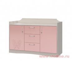 Комод 2-х дв. с 2-мя ящ. «Флауэ» (розовый) СТЛ.093.19