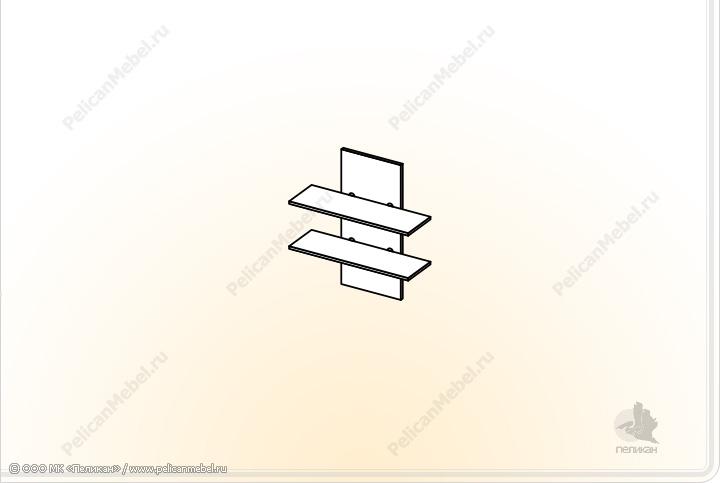 Мебелион Нижний Новгород  - заказать Глория Полка навесная - 3. ПН-3  за 7300 рублей